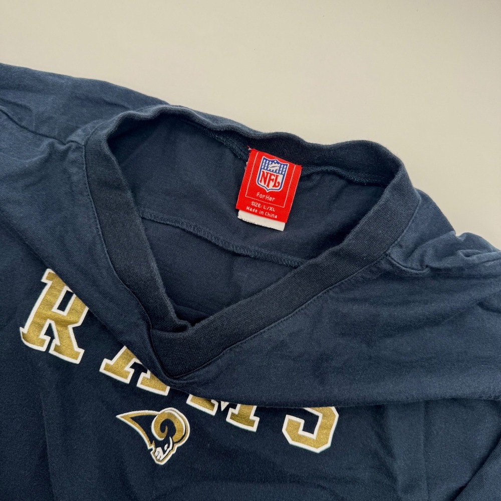 NFL For Her Rams Navy Blue Long Sleeve T-Shirt Dress Oversized Tunic L/XL - Picture 2 of 4